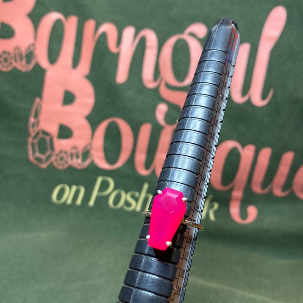 Solid Sterling Silver Magenta Chalcedony Ring